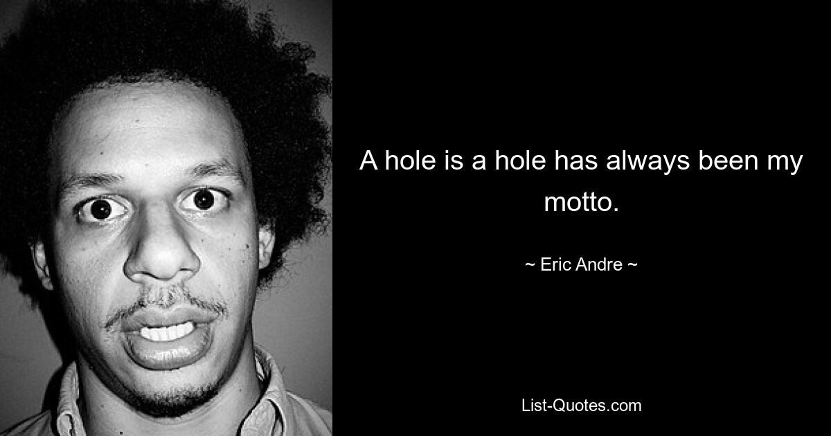 A hole is a hole has always been my motto. — © Eric Andre