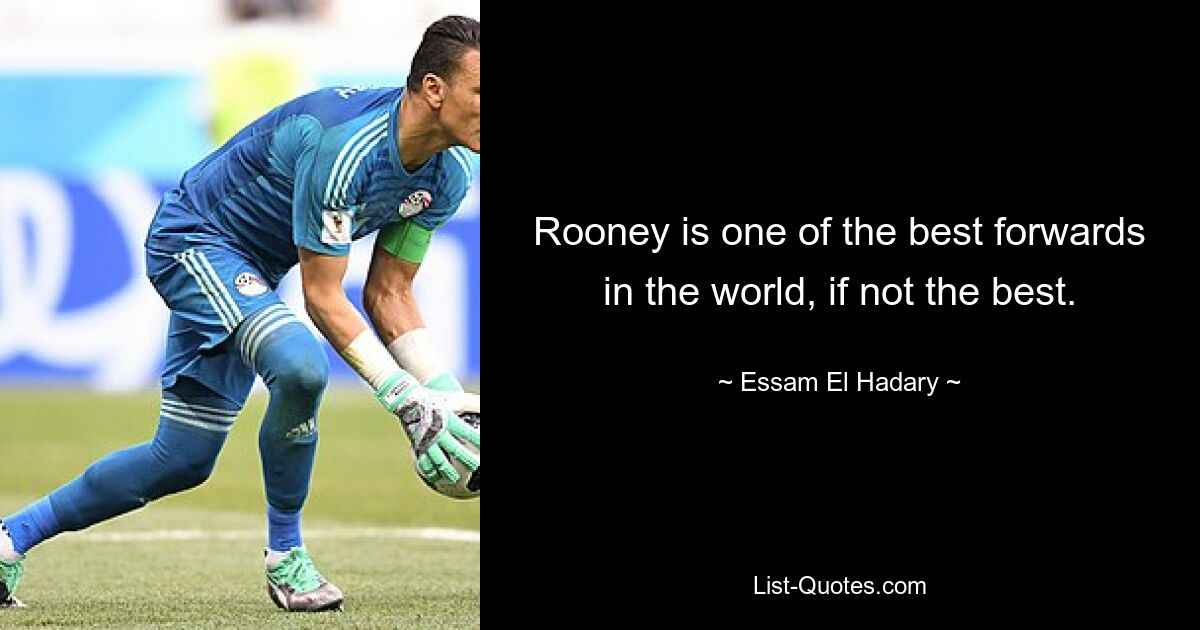 Rooney is one of the best forwards in the world, if not the best. — © Essam El Hadary