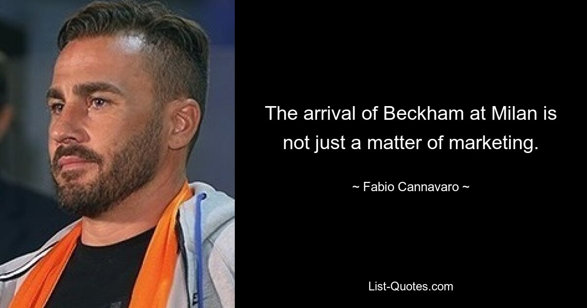 The arrival of Beckham at Milan is not just a matter of marketing. — © Fabio Cannavaro