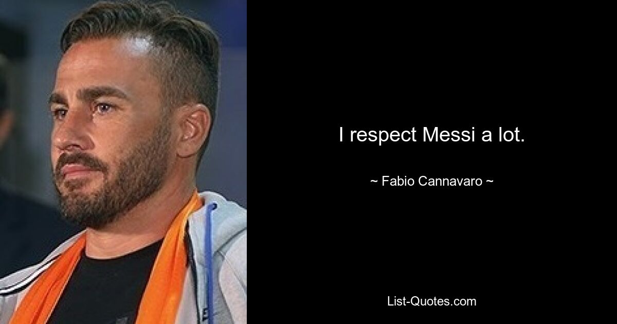 I respect Messi a lot. — © Fabio Cannavaro