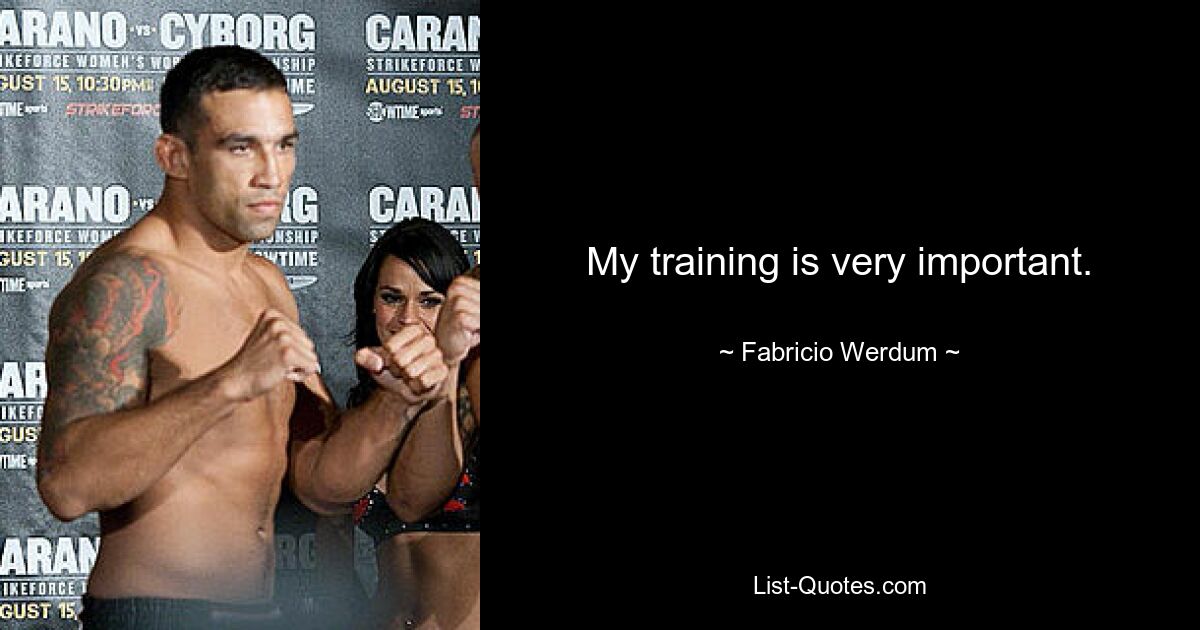 My training is very important. — © Fabricio Werdum