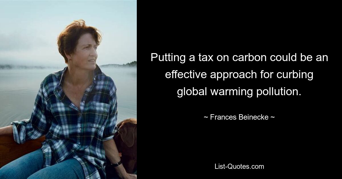 Putting a tax on carbon could be an effective approach for curbing global warming pollution. — © Frances Beinecke