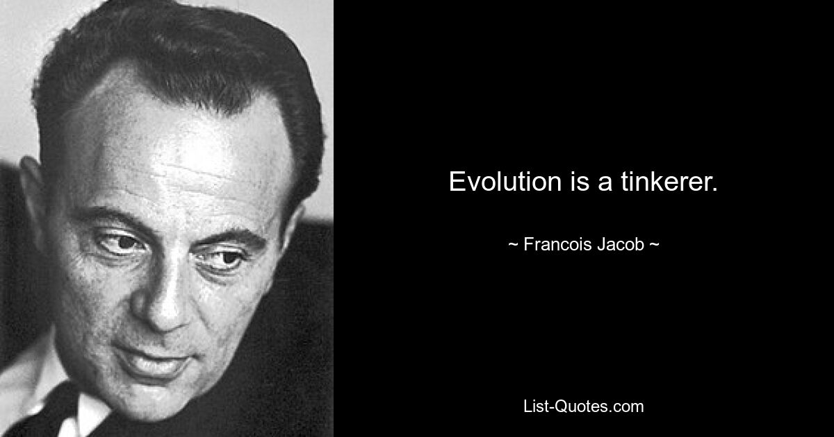 Evolution is a tinkerer. — © Francois Jacob