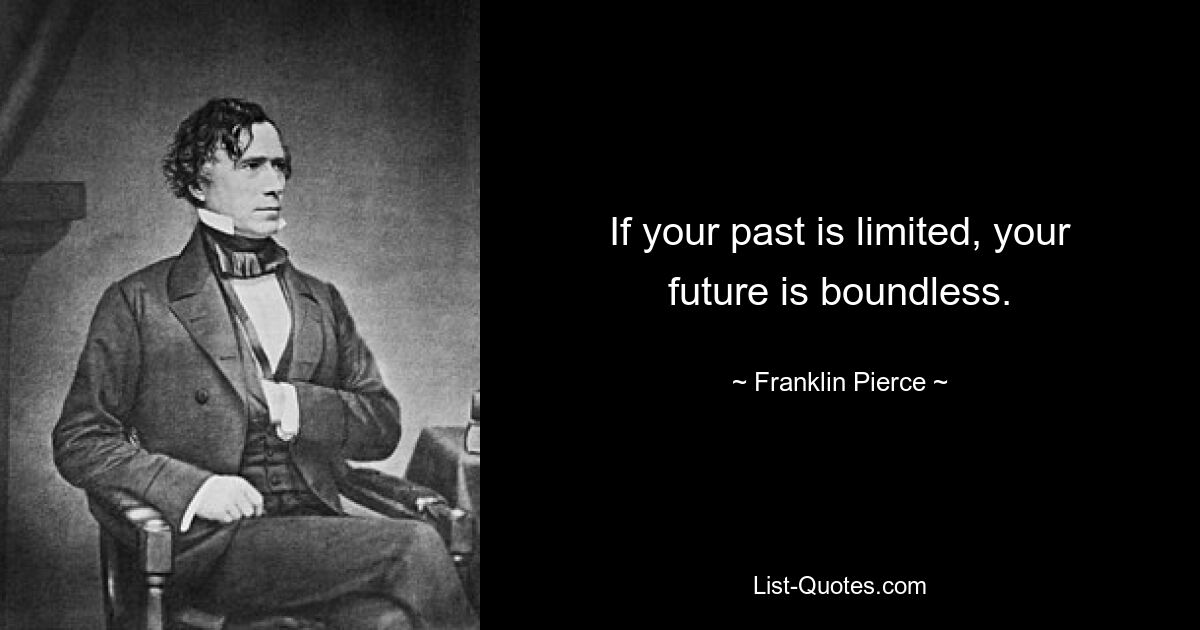 If your past is limited, your future is boundless. — © Franklin Pierce