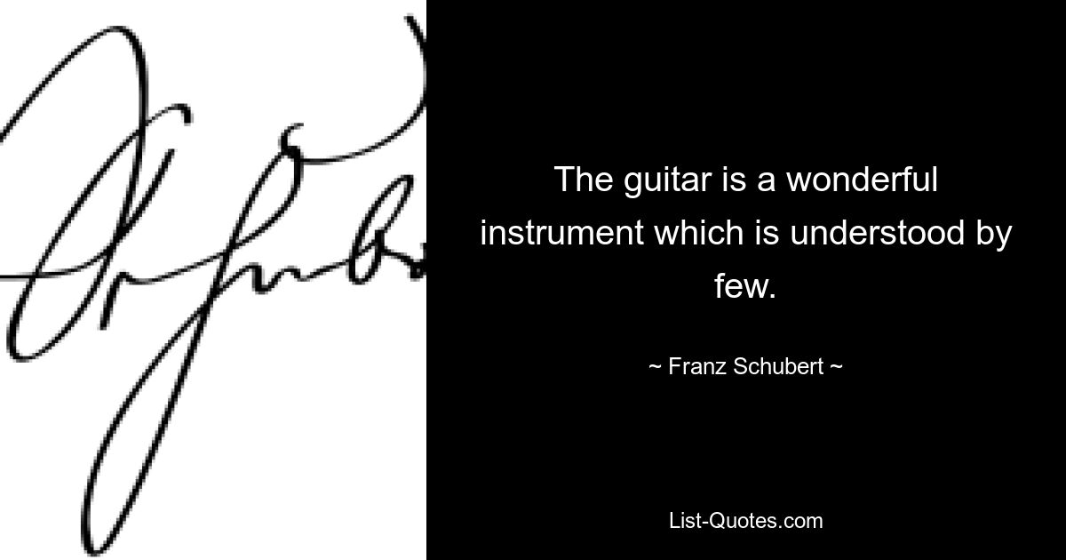 The guitar is a wonderful instrument which is understood by few. — © Franz Schubert