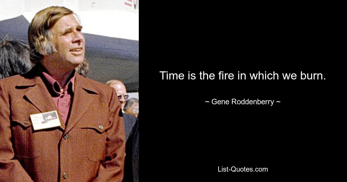 Time is the fire in which we burn. — © Gene Roddenberry