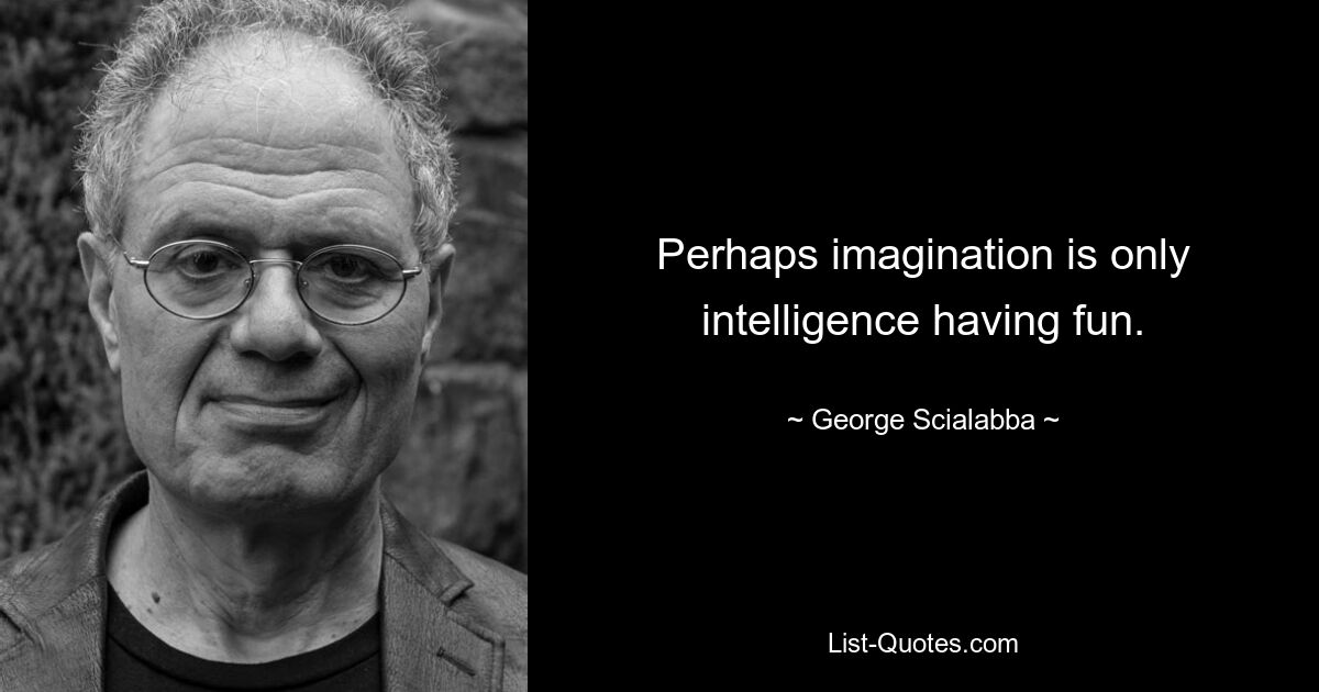 Perhaps imagination is only intelligence having fun. — © George Scialabba