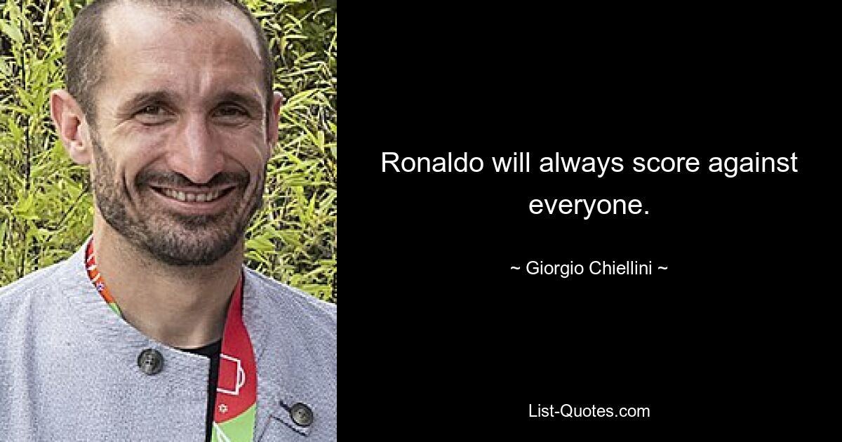 Ronaldo will always score against everyone. — © Giorgio Chiellini