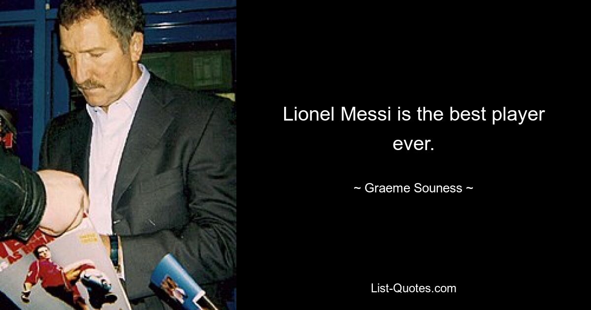 Lionel Messi is the best player ever. — © Graeme Souness