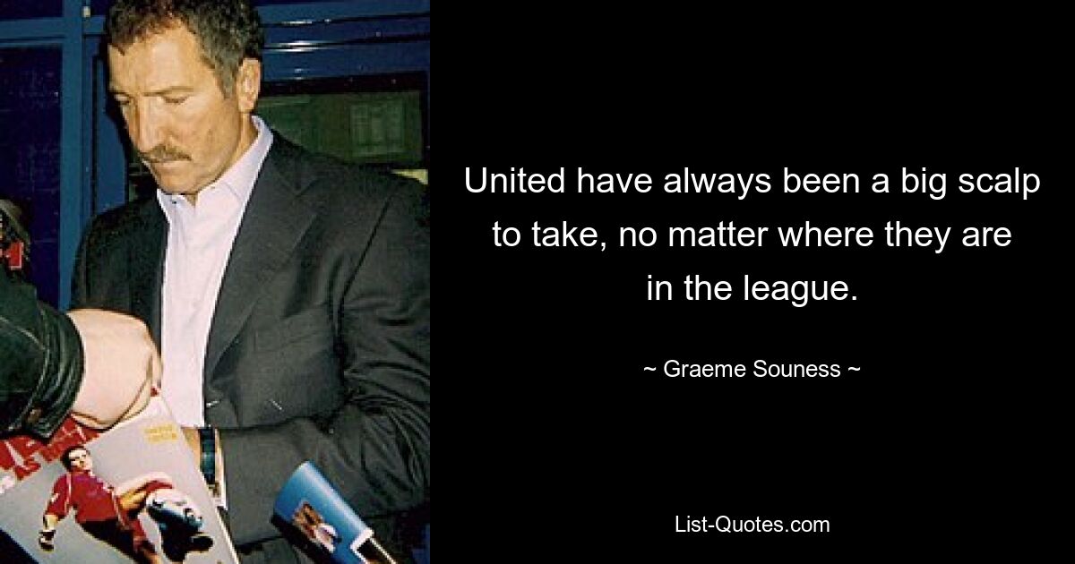 United have always been a big scalp to take, no matter where they are in the league. — © Graeme Souness