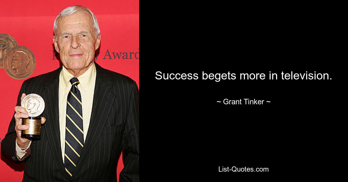 Success begets more in television. — © Grant Tinker