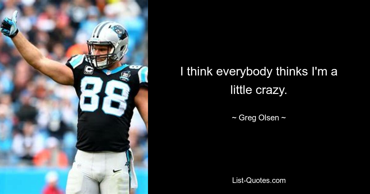 I think everybody thinks I'm a little crazy. — © Greg Olsen