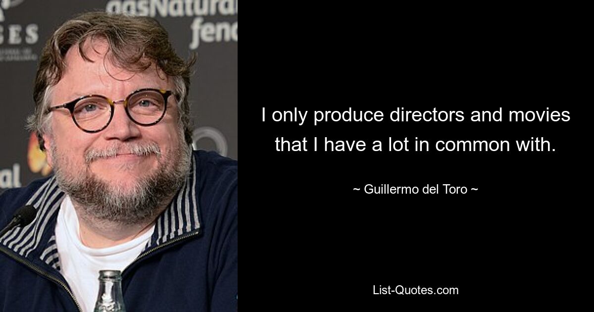 I only produce directors and movies that I have a lot in common with. — © Guillermo del Toro