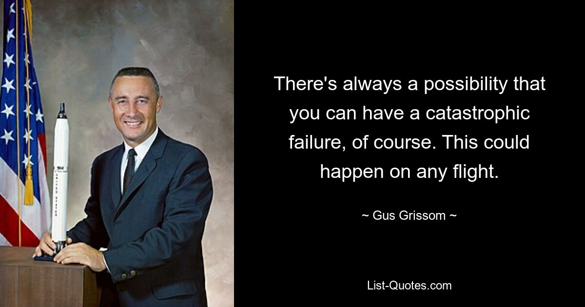 There's always a possibility that you can have a catastrophic failure, of course. This could happen on any flight. — © Gus Grissom