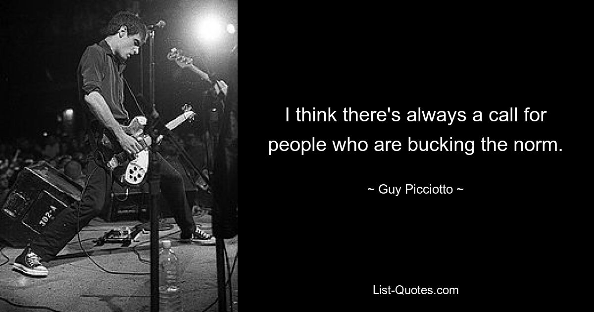 I think there's always a call for people who are bucking the norm. — © Guy Picciotto