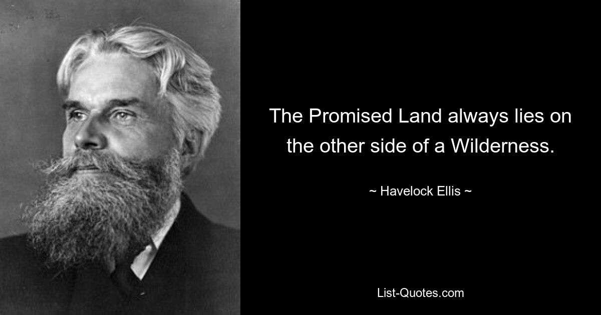 Земля Обетованная всегда находится по другую сторону пустыни. — © Хэвлок Эллис 