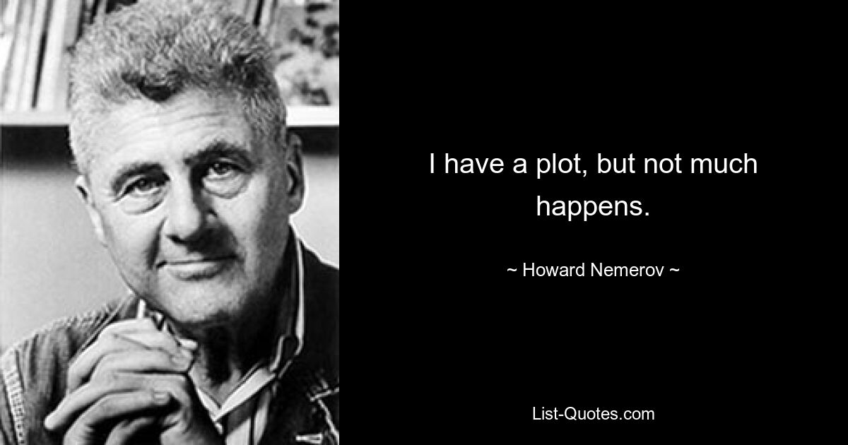 I have a plot, but not much happens. — © Howard Nemerov