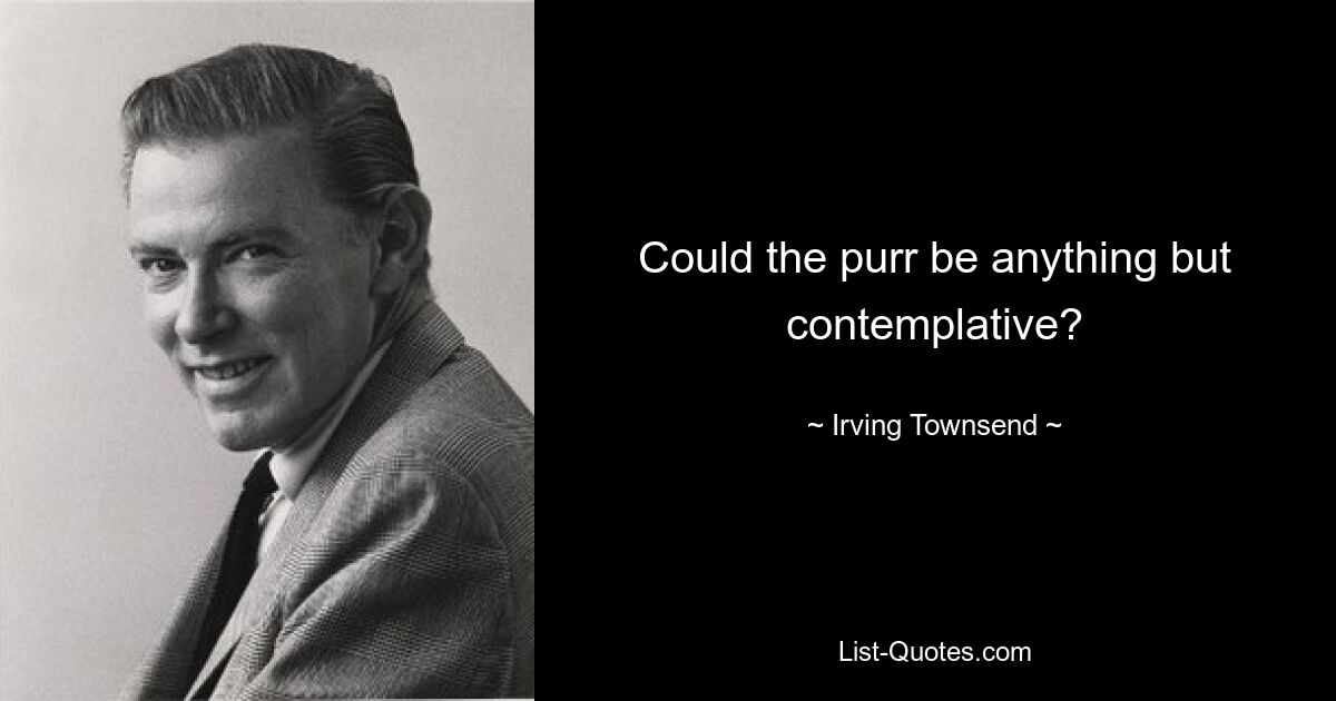 Could the purr be anything but contemplative? — © Irving Townsend