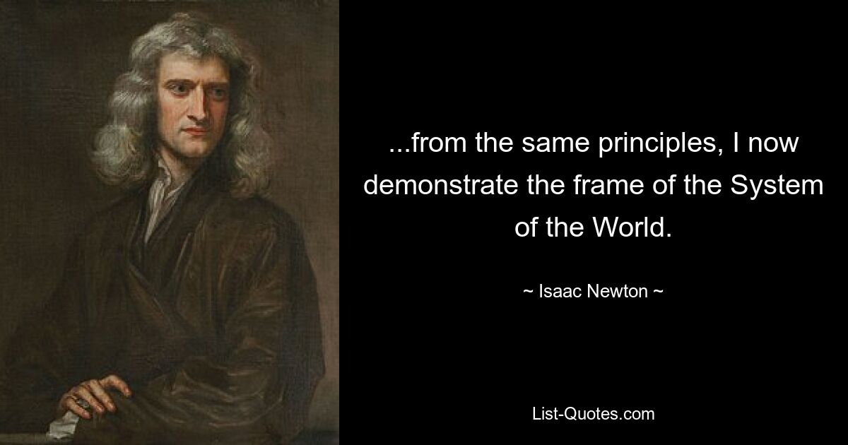 ...исходя из тех же принципов, я сейчас демонстрирую структуру Системы Мира. — © Исаак Ньютон