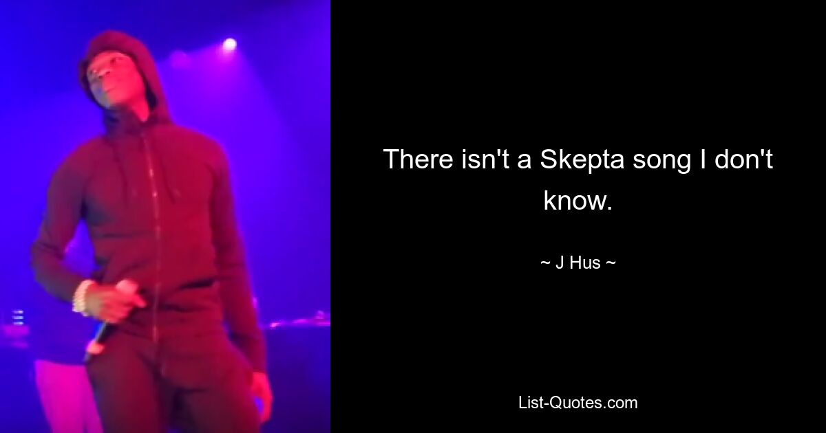 There isn't a Skepta song I don't know. — © J Hus