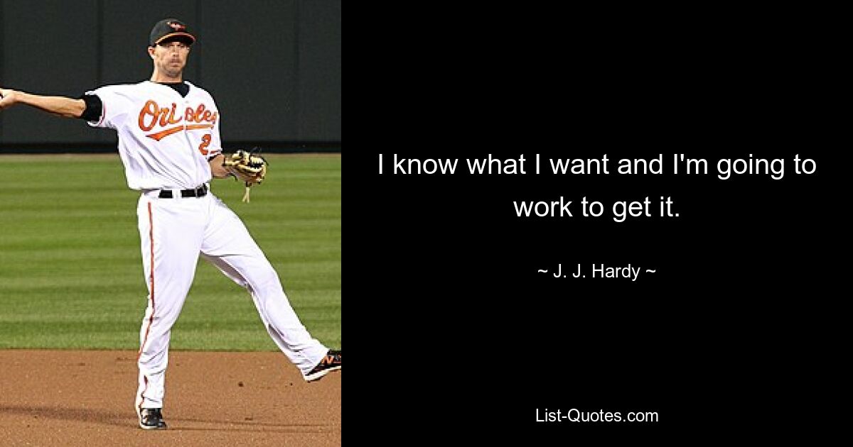 I know what I want and I'm going to work to get it. — © J. J. Hardy