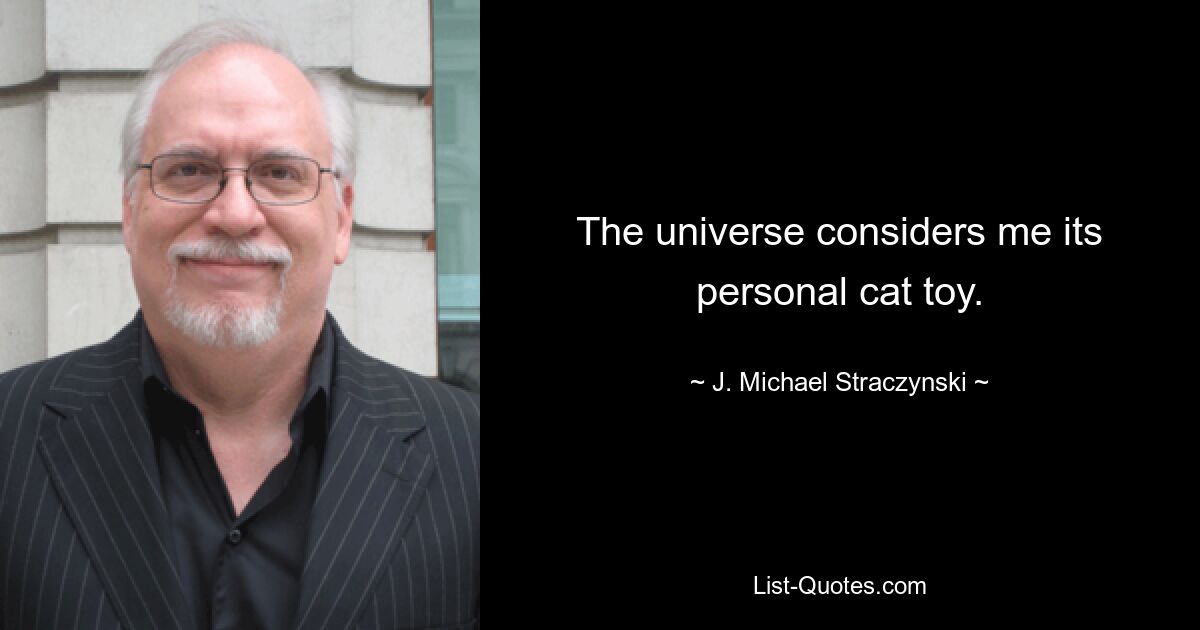 The universe considers me its personal cat toy. — © J. Michael Straczynski