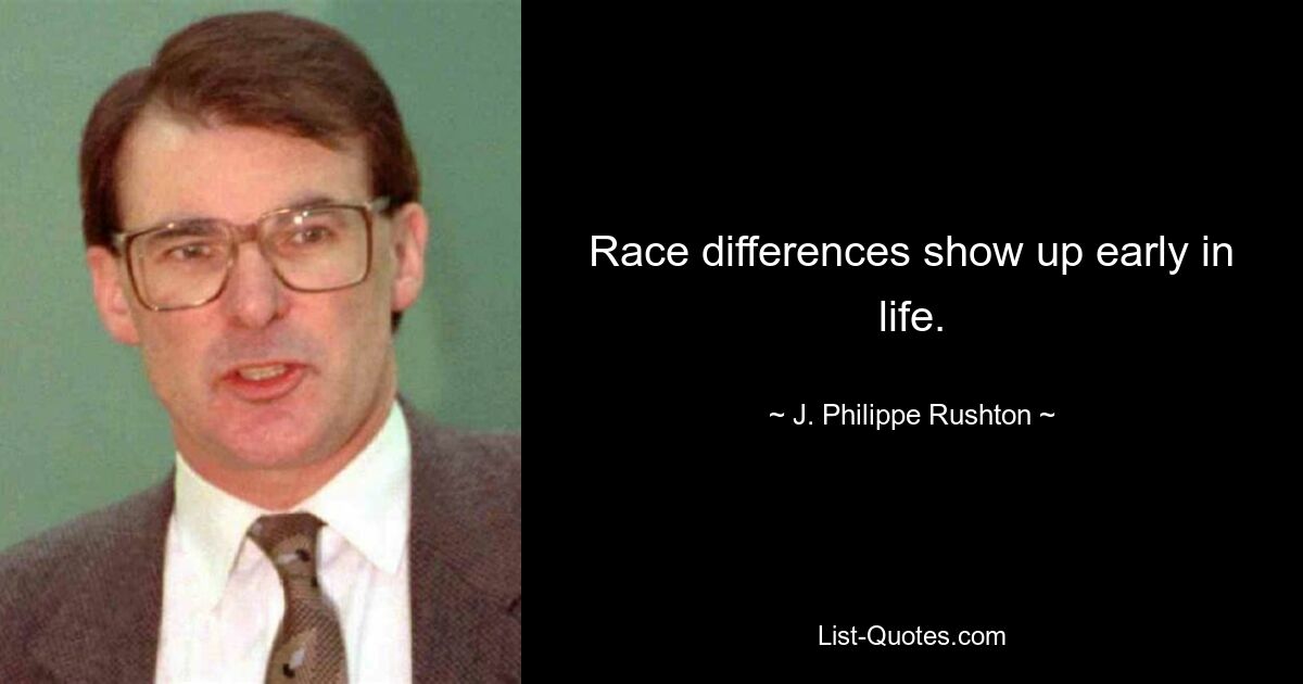 Race differences show up early in life. — © J. Philippe Rushton