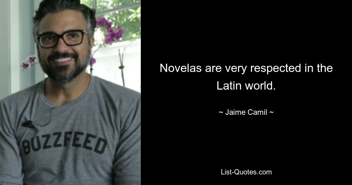 Novelas are very respected in the Latin world. — © Jaime Camil