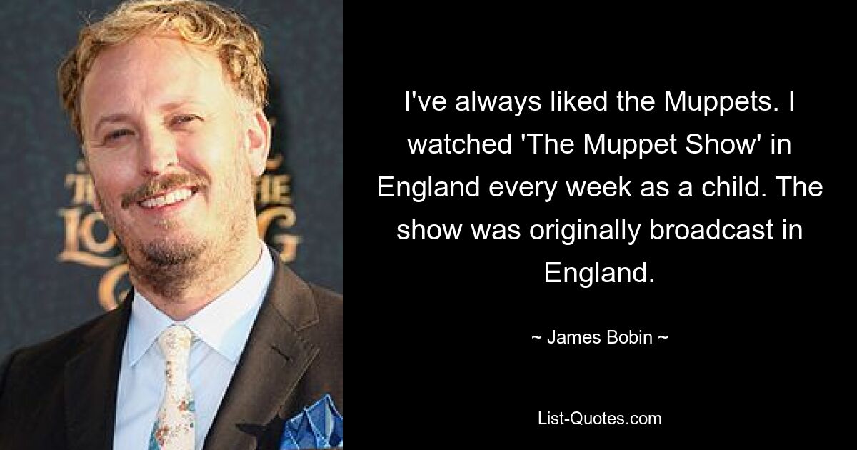 I've always liked the Muppets. I watched 'The Muppet Show' in England every week as a child. The show was originally broadcast in England. — © James Bobin