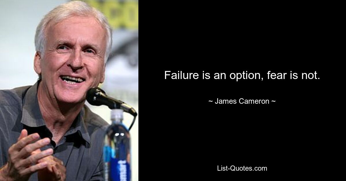 Failure is an option, fear is not. — © James Cameron