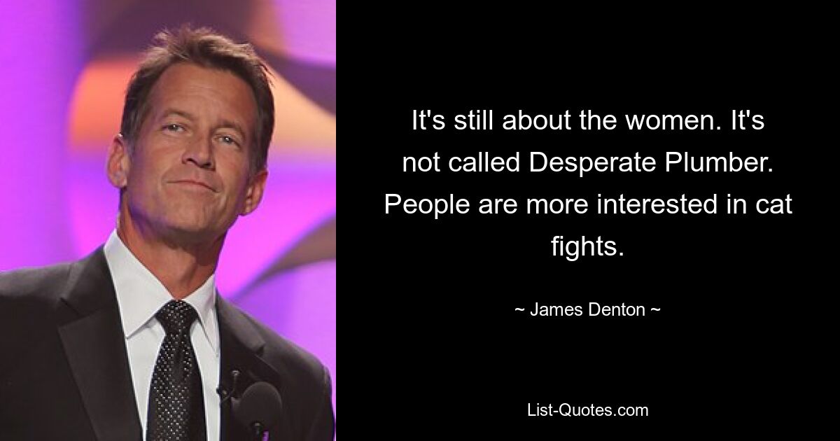 It's still about the women. It's not called Desperate Plumber. People are more interested in cat fights. — © James Denton