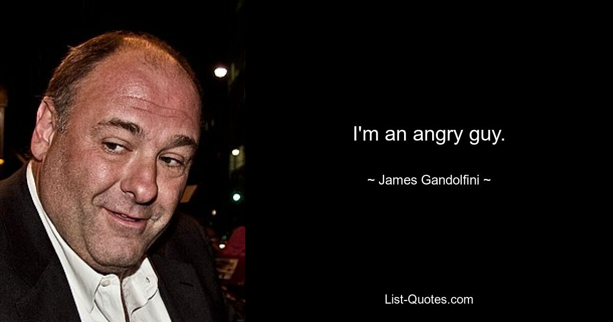 I'm an angry guy. — © James Gandolfini