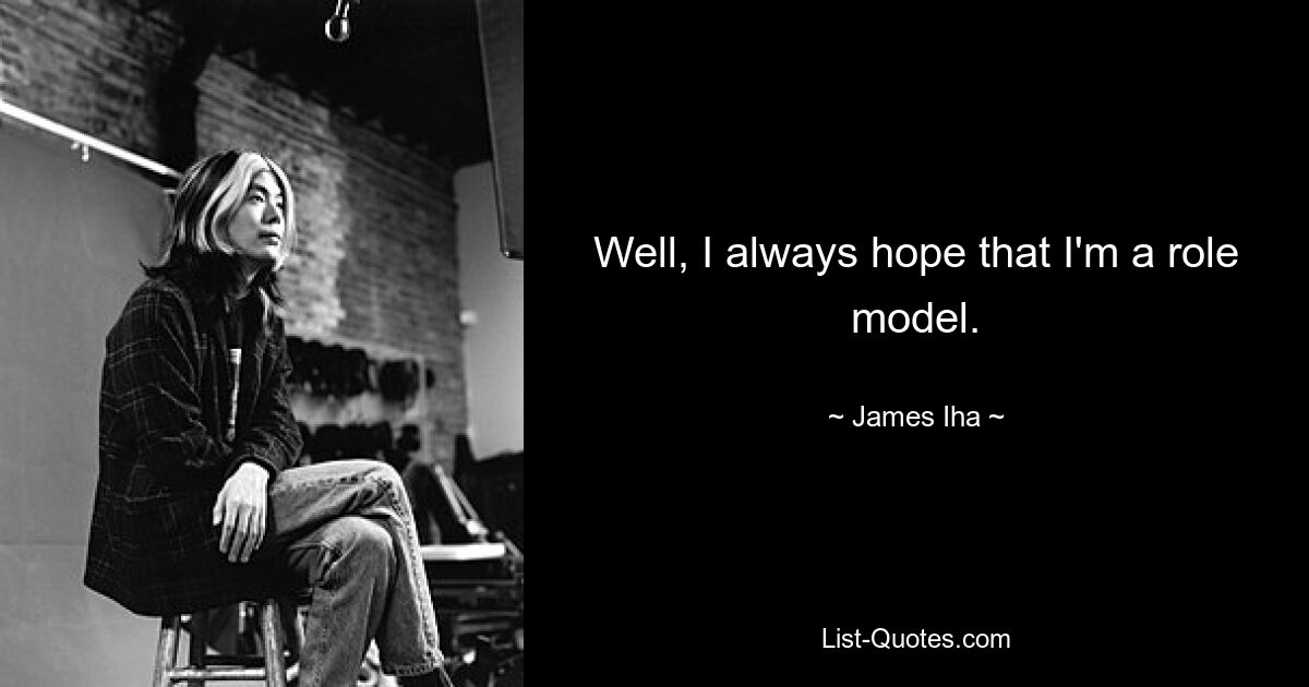 Well, I always hope that I'm a role model. — © James Iha