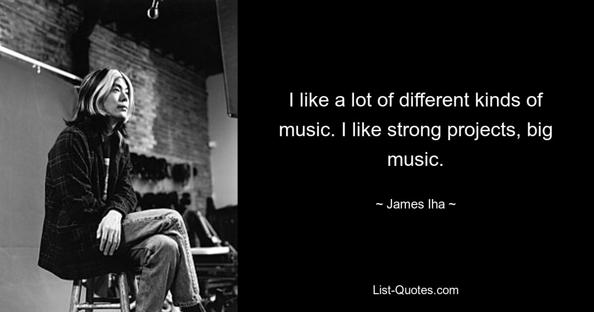 I like a lot of different kinds of music. I like strong projects, big music. — © James Iha