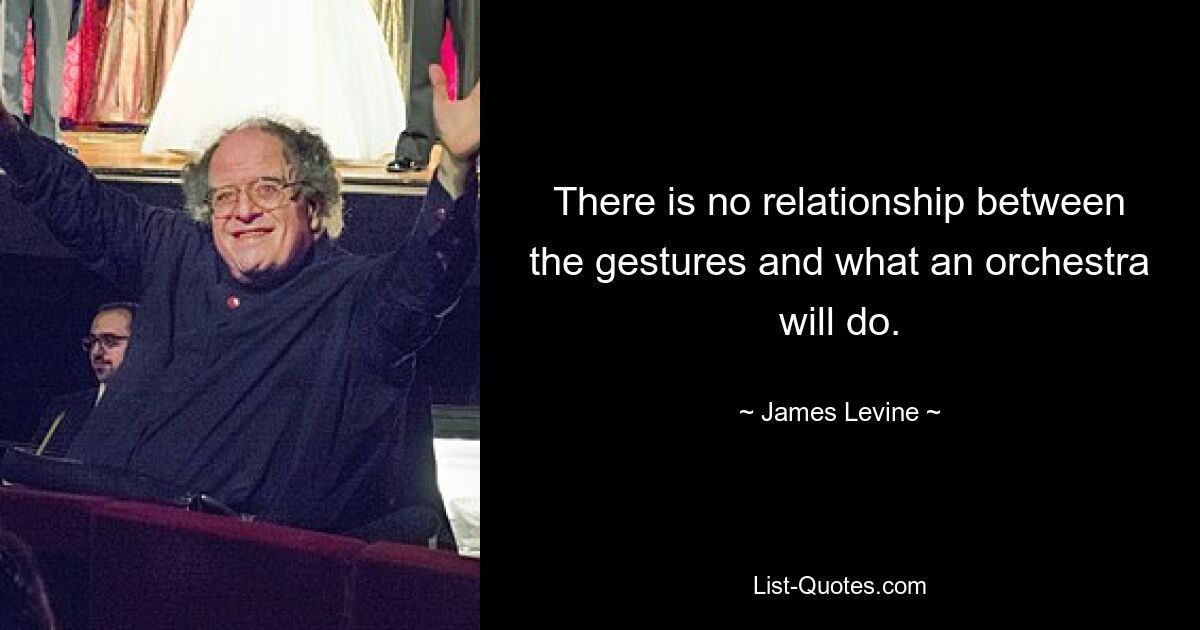 There is no relationship between the gestures and what an orchestra will do. — © James Levine