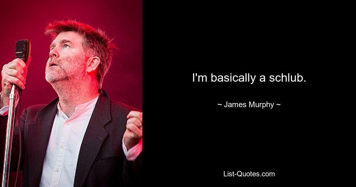 I'm basically a schlub. — © James Murphy