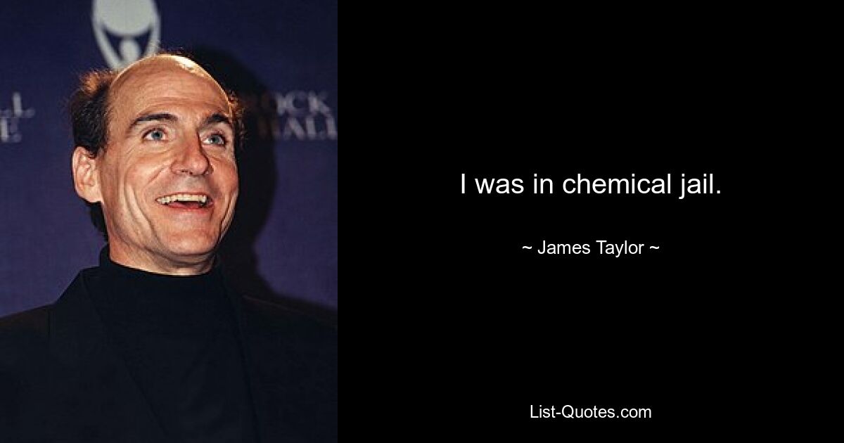 I was in chemical jail. — © James Taylor