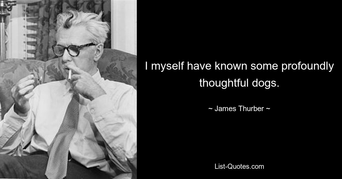 I myself have known some profoundly thoughtful dogs. — © James Thurber