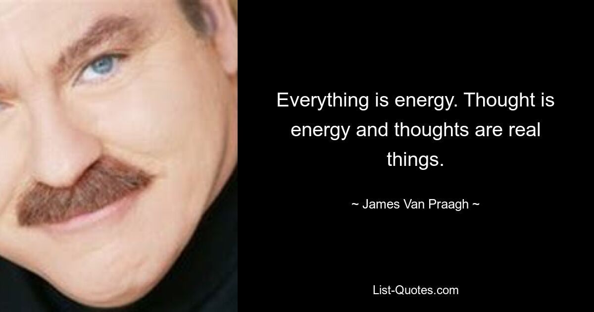 Everything is energy. Thought is energy and thoughts are real things. — © James Van Praagh