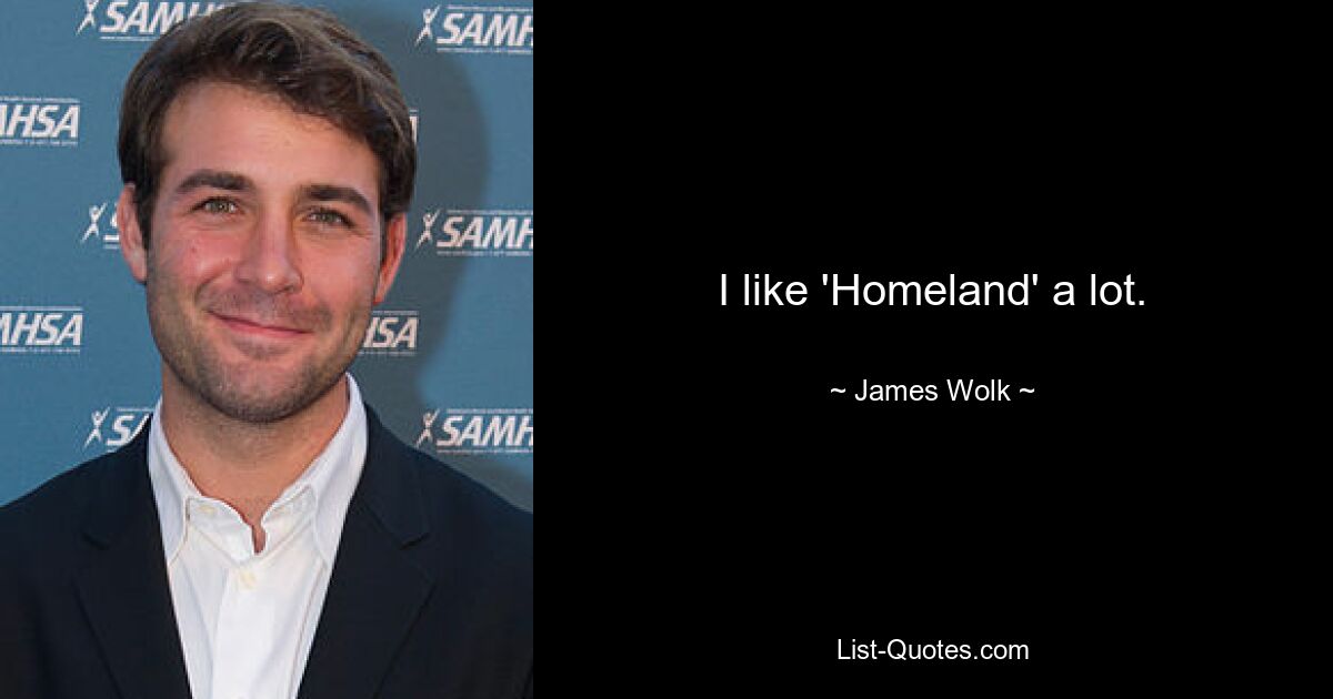 I like 'Homeland' a lot. — © James Wolk