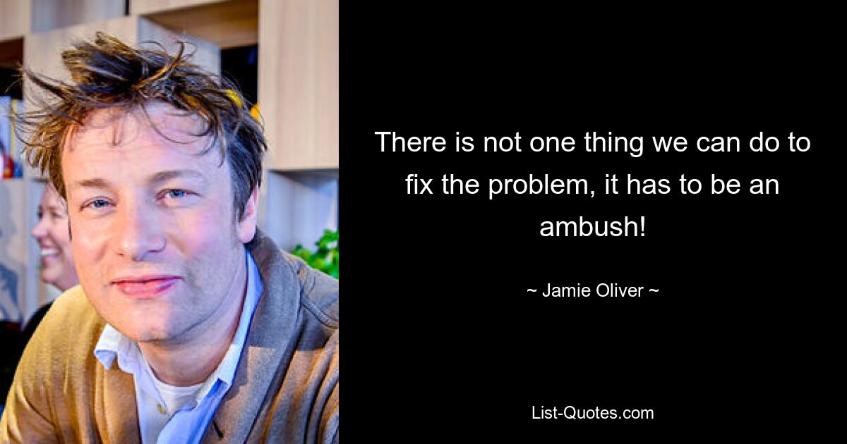 There is not one thing we can do to fix the problem, it has to be an ambush! — © Jamie Oliver