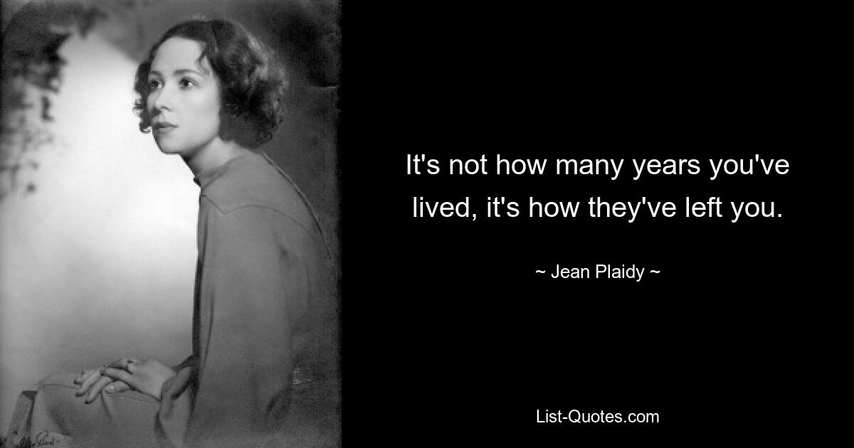 It's not how many years you've lived, it's how they've left you. — © Jean Plaidy