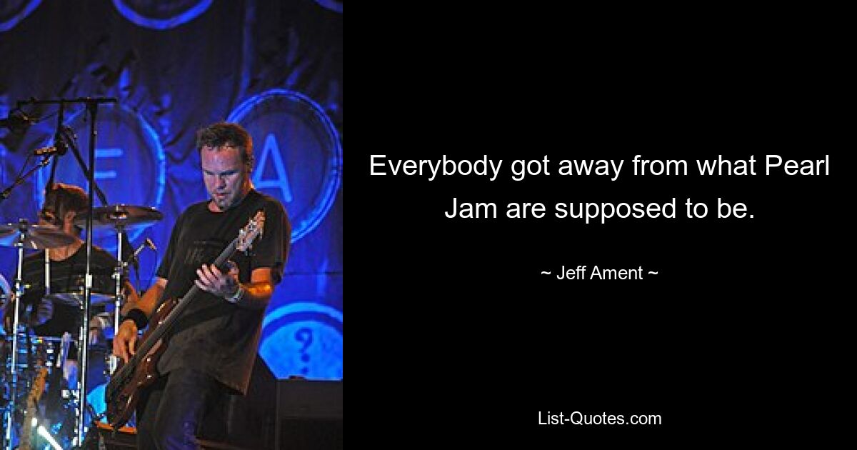 Everybody got away from what Pearl Jam are supposed to be. — © Jeff Ament