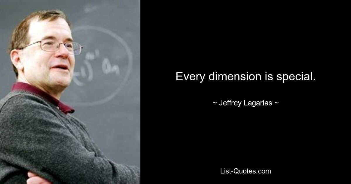 Every dimension is special. — © Jeffrey Lagarias