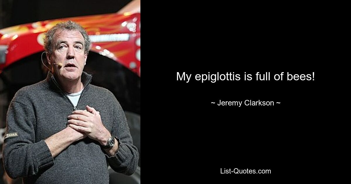 My epiglottis is full of bees! — © Jeremy Clarkson