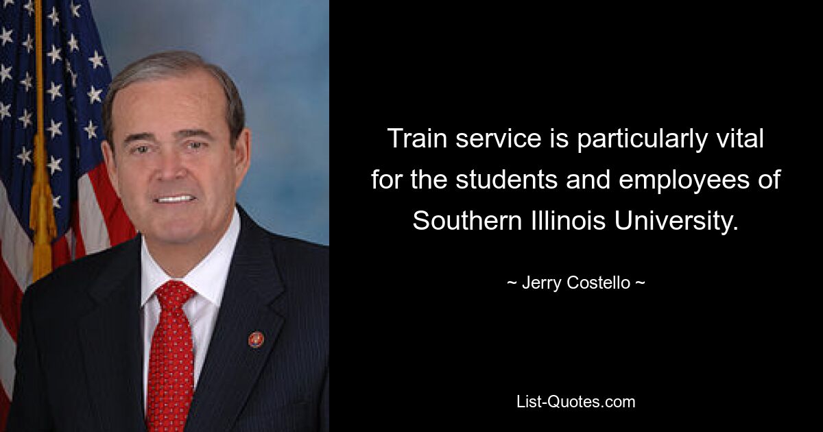 Train service is particularly vital for the students and employees of Southern Illinois University. — © Jerry Costello