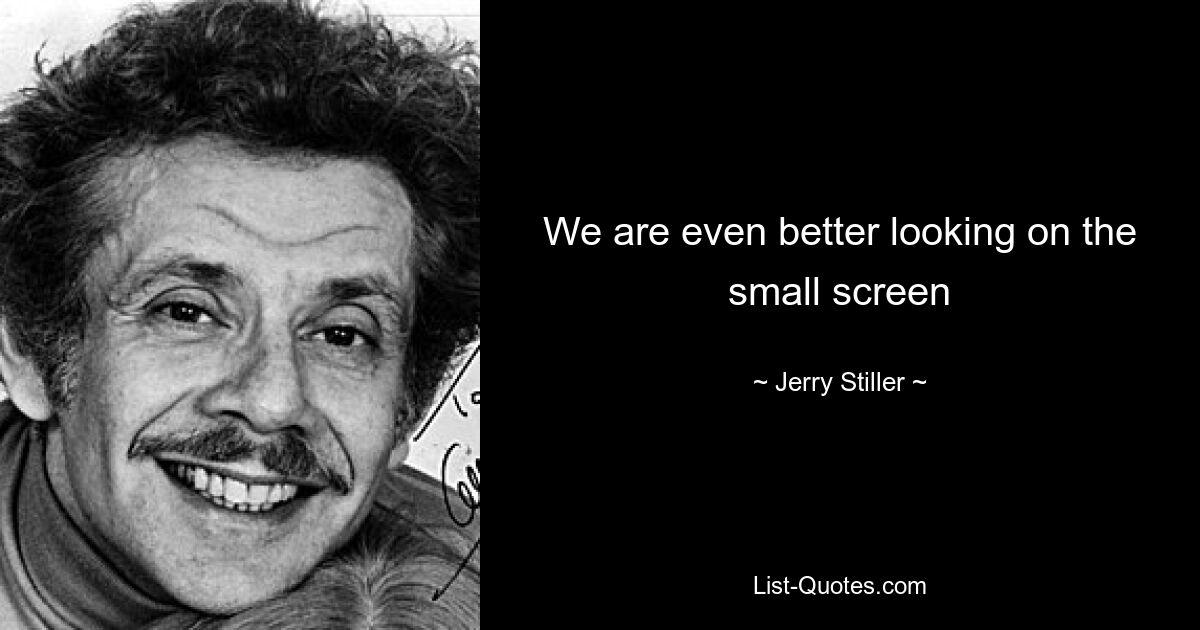 We are even better looking on the small screen — © Jerry Stiller