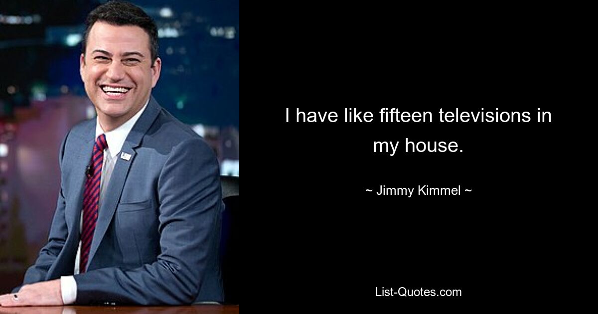 I have like fifteen televisions in my house. — © Jimmy Kimmel