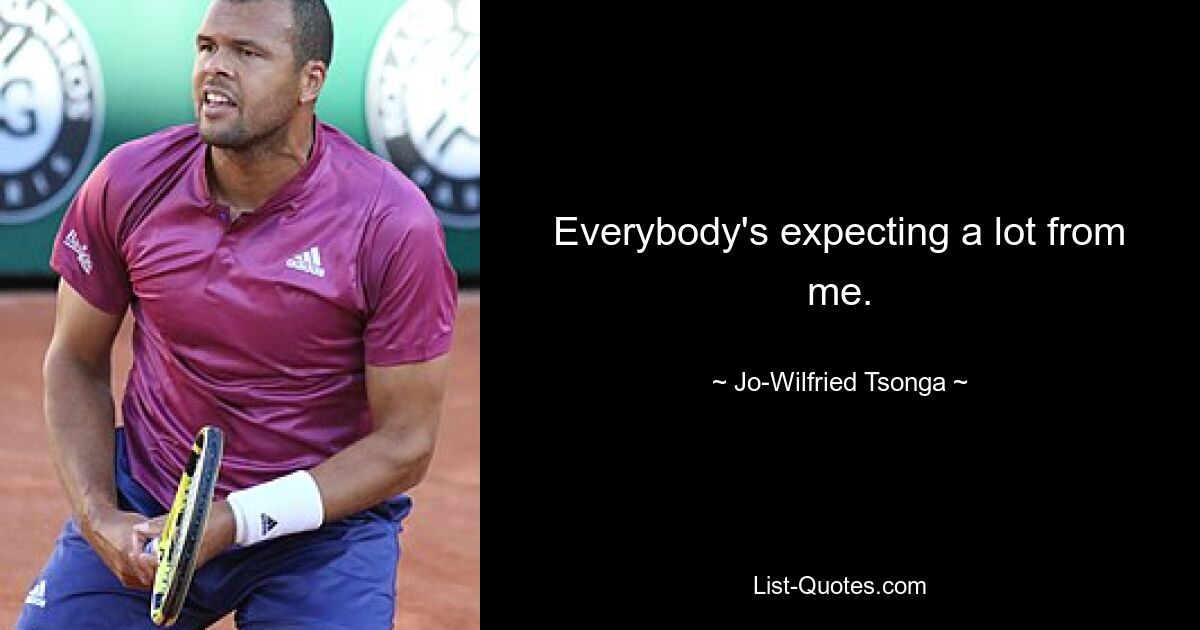 Everybody's expecting a lot from me. — © Jo-Wilfried Tsonga