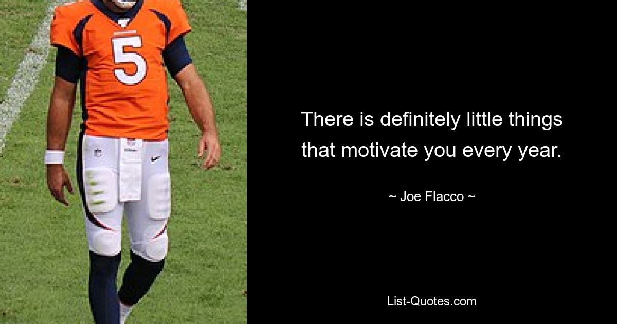 There is definitely little things that motivate you every year. — © Joe Flacco